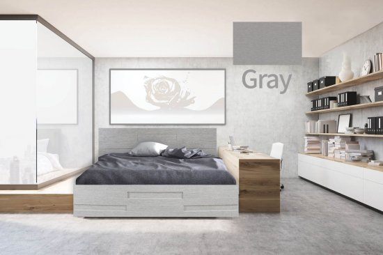 מיטה זוגית 160x190 דגם 7020 עץ דחוס + מזרן מתנה מבית Olympia - צבע מלמין אפור