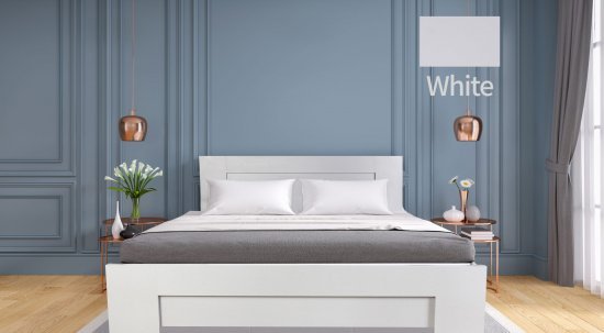 מיטה וחצי 120x190 דגם 7025 עץ דחוס + מזרן מתנה מבית Olympia - צבע מלמין לבן