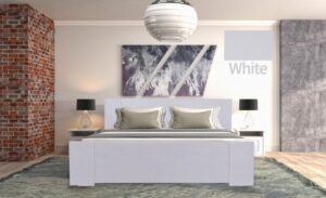 מיטה וחצי 120x190 דגם 7026 עץ דחוס + מזרן מתנה מבית Olympia - צבע מלמין לבן