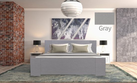 מיטה זוגית 140x190 דגם 7026 עץ דחוס + מזרן מתנה מבית Olympia - צבע מלמין אפור