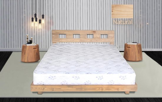 מיטה וחצי 120x190 דגם 5012 עץ מלא + מזרן מתנה מבית Olympia - צבע טבעי