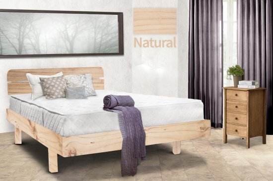 מיטה וחצי 120x190 דגם פרפר עץ מלא + מזרן מתנה מבית Olympia - צבע טבעי
