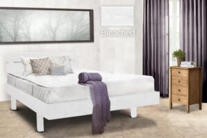 מיטה וחצי 120x190 דגם פרפר עץ מלא + מזרן מתנה מבית Olympia - צבע מולבן