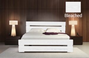 מיטה וחצי 120x190 דגם כפרית עץ מלא + מזרן מתנה מבית Olympia - צבע מולבן