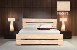 מיטה זוגית 160x200 דגם כפרית עץ מלא + מזרן מתנה מבית Olympia - צבע טבעי
