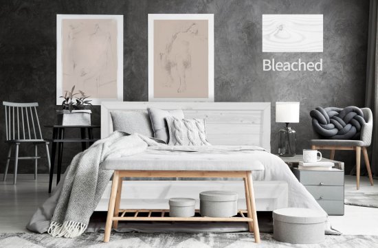 מיטה וחצי 120x190 דגם 5016 עץ מלא + מזרן מתנה מבית Olympia - צבע מולבן