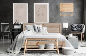 מיטה זוגית 140x190 דגם 5016 עץ מלא + מזרן מתנה מבית Olympia - צבע טבעי