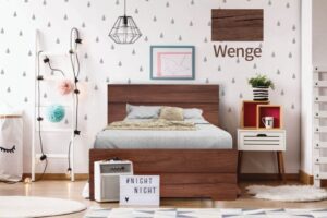 מיטה וחצי 120x190 דגם 5038 עץ מלא + מזרן מתנה מבית Olympia - צבע וונגה