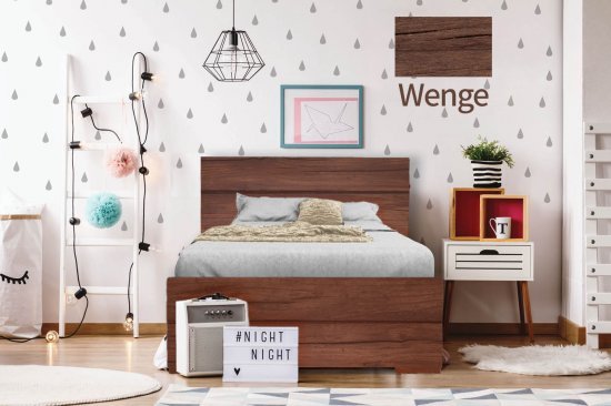 מיטה זוגית 160x200 דגם 5038 עץ מלא + מזרן מתנה מבית Olympia - צבע וונגה