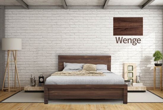 מיטה זוגית 140x190 דגם 5034 עץ מלא + מזרן מתנה מבית Olympia - צבע וונגה