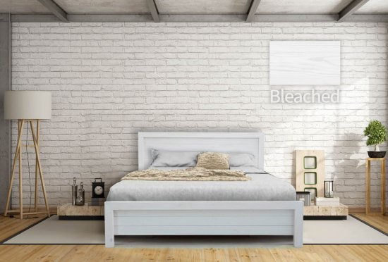 מיטה זוגית 160x190 דגם 5034 עץ מלא + מזרן מתנה מבית Olympia - צבע מולבן