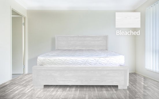 מיטה זוגית 140x190 דגם 5015 עץ מלא + מזרן מתנה מבית Olympia - צבע מולבן