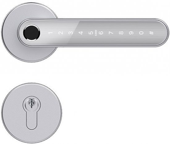 מנעול ידית טביעת אצבע (ביומטרי) חכם Elock Magic - צבע Sand Chrome