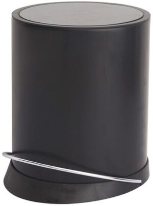 פח אשפה עגול 3 ליטר Flat Top + דוושה וטריקה שקטה מבית Aquila - צבע שחור