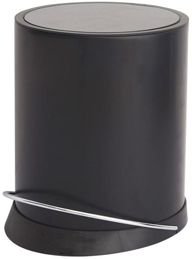 פח אשפה עגול 3 ליטר Flat Top + דוושה וטריקה שקטה מבית Aquila - צבע שחור