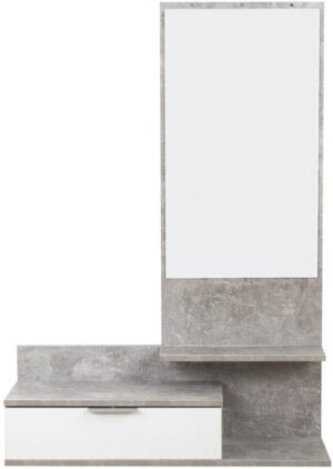 מראת קיר בשילוב מגירה ושלושה מדפים מבית Ramos  - צבע אפור