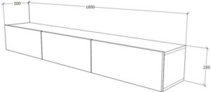 מזנון טלוויזיה צף ברוחב 180 ס''מ דגם Andy מבית Tudo Design - צבע אלון