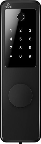 252252_b_1.jpg מנעול חכם המשלב אפליקציה, טביעת אצבע, קוד אישי, צ׳יפ קירבה ומפתח Wize מבית Elock - צבע שחור מט