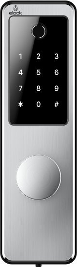 מנעול חכם המשלב אפליקציה, טביעת אצבע, קוד אישי, צ׳יפ קירבה ומפתח Wize מבית Elock - צבע Sand Chrome