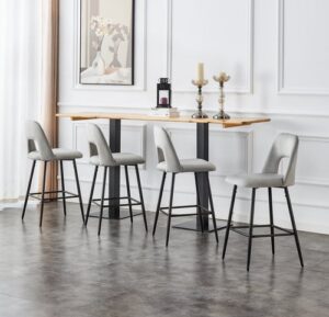 זוג כיסאות בר דגם Ramos Anna - צבע אפור בהיר