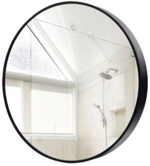 מראת תלייה עגולה 50 ס''מ מבית HomeSet - מסגרת שחורה