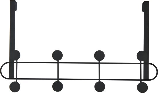 קולב לדלת 4 ווים כפולים 45 ס''מ Aquila - צבע שחור