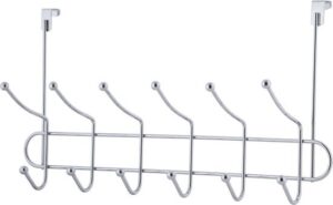 קולב לדלת 6 ווים כפולים 51 ס''מ Aquila - צבע כרום / ניקל