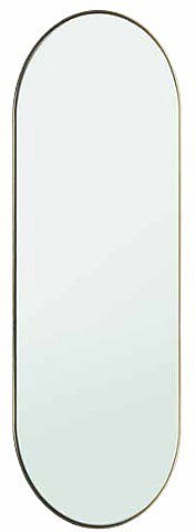 מראת תלייה אובלית 60X80 ס''מ בעלת מסגרת מתכת דקה בגוון זהב - Star Shop