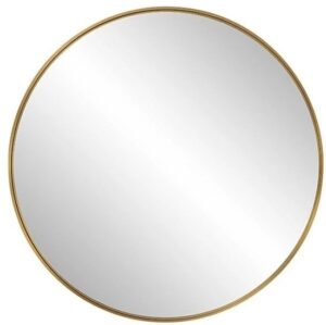 מראת תלייה עגולה 95 ס''מ דגם שרי בעלת מסגרת מתכת דקה בגוון זהב - Star Shop