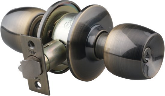 מנעול כדורי עם מפתח לדלתות פנים צבע נחושת Yale