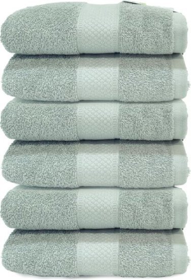 6 מגבות פנים 100% כותנה 50X85 ס''מ דגם Classic מבית Homestyle צבע ירוק