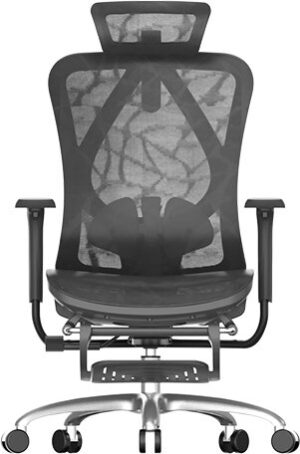 כיסא משרדי ארגונומי ואורתופדי כולל הדום דגם M57C Plus מבית Sihoo - צבע שחור