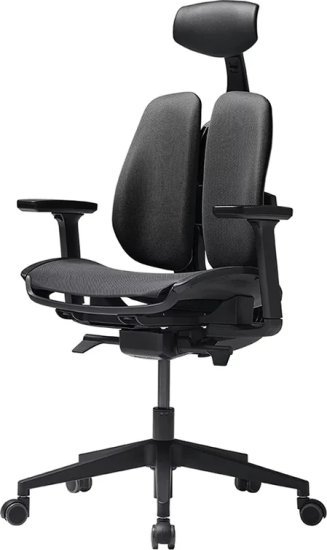 כסא מחשב ארגונומי ואורתופדי דגם D2 מושב רשת מבית Duorest - צבע שחור
