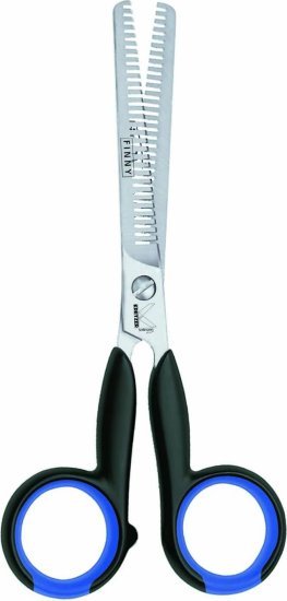 309061_b_1.jpg מספריים מקצועיים לדילול ועיצוב שיער 15 ס''מ 30 שיניים דגם Finny מבית Kretzer Solingen - צבע כחול / שחור