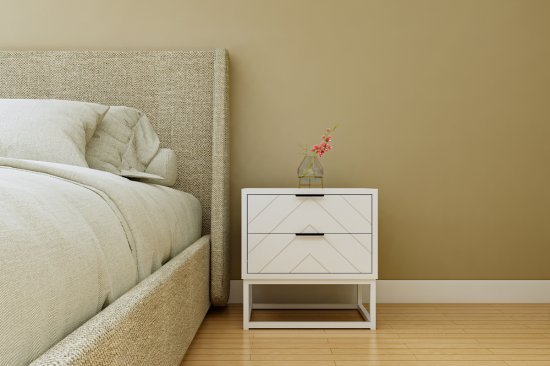 שידה 2 מגירות דגם אייל מבית Ramos - צבע לבן