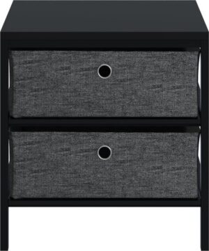 שידה 2 מגירות דגם לירז מבית Ramos - צבע שחור / אפור