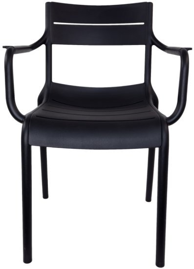 כיסא לגינה ולבית עם ידיות Mira PP-903 - צבע שחור