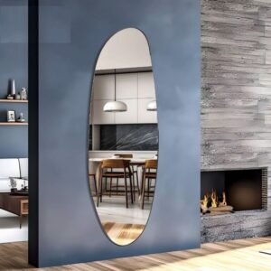 מראה טיפה גדולה עם מסגרת מתכת שחורה 120x48 ס''מ StarShop