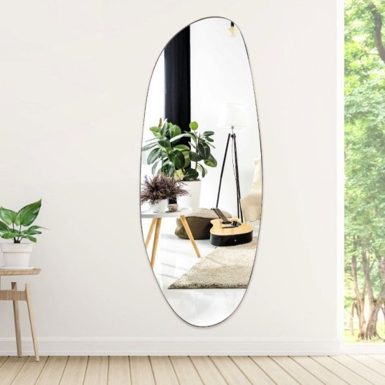 מראה טיפה גדולה עם מסגרת מתכת בגוון זהב 180x72 ס''מ StarShop