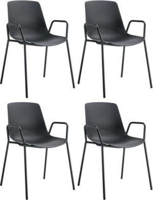 4 כיסאות לפינת אוכל דגם דבלין Ramos - צבע שחור