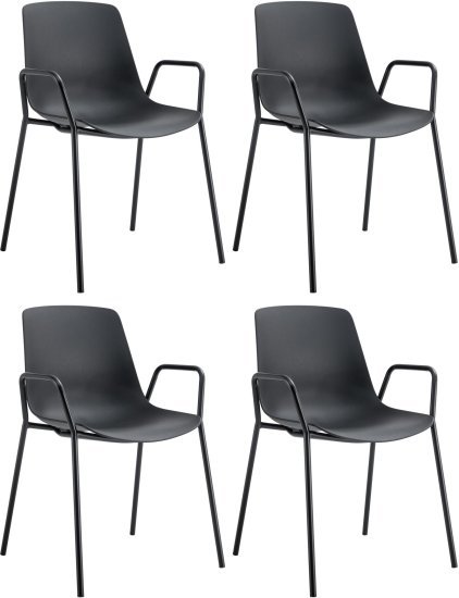 4 כיסאות לפינת אוכל דגם דבלין Ramos - צבע שחור