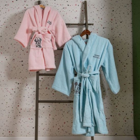 חלוקי רחצה לילדים 100% כותנה לגילאי 10-12 מבית Vardinon - דגם Sweet Mickey