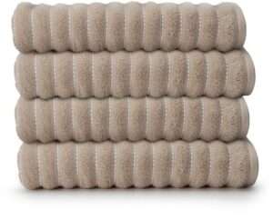 4 מגבות גוף 100% כותנה 70x130 ס''מ סדרת Danube מבית Homestyle - צבע אבן ולבן