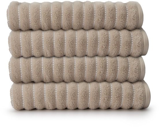 4 מגבות גוף 100% כותנה 70x130 ס''מ סדרת Danube מבית Homestyle - צבע אבן ולבן