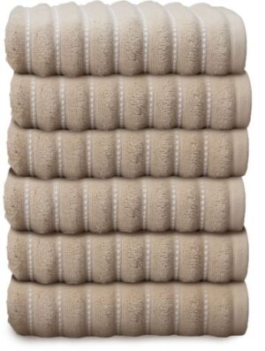 6 מגבות פנים 100% כותנה 50x90 ס''מ סדרת Danube מבית Homestyle - צבע אבן ולבן