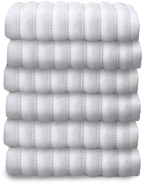 6 מגבות פנים 100% כותנה 50x90 ס''מ סדרת Danube מבית Homestyle - צבע לבן ואבן