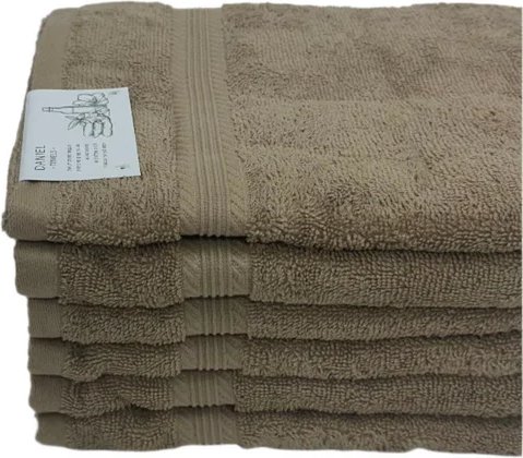 סט 6 מגבות פנים 100% כותנה 50x90 ס''מ קולקציית דניאל מבית Arige Gad - צבע חום בהיר