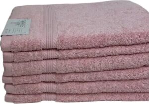 סט 6 מגבות פנים 100% כותנה 50x90 ס''מ קולקציית דניאל מבית Arige Gad - צבע ורוד
