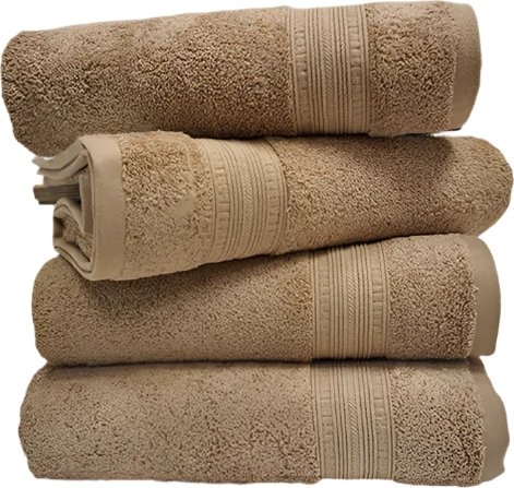 סט 4 מגבות רחצה 100% כותנה 70x130 ס''מ קולקציית דניאל מבית Arige Gad - צבע חום בהיר