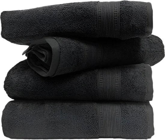 סט 4 מגבות רחצה 100% כותנה 70x130 ס''מ קולקציית דניאל מבית Arige Gad - צבע שחור